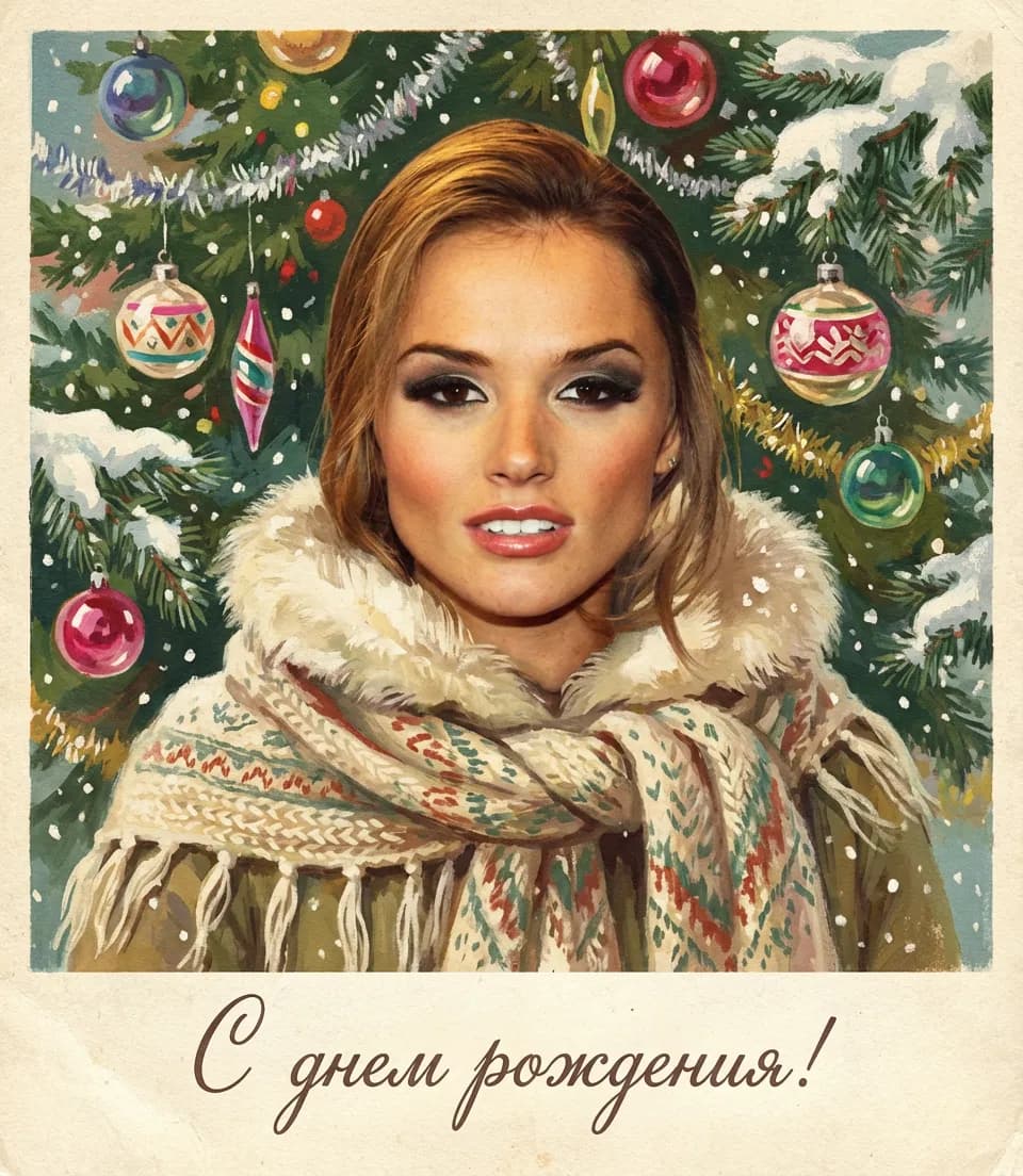 Новогодняя фотосессия — идеи и примеры: Советская открытка
