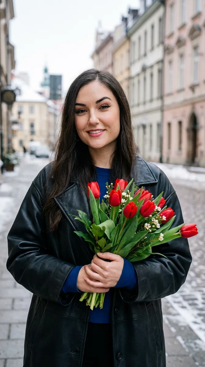 Фотосессия с цветами: Зимние тюльпаны